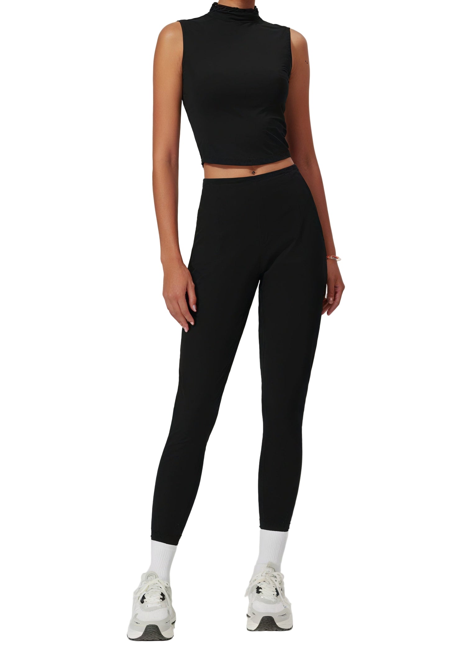 Seamless High-Neck Crop Top & Leggings Set