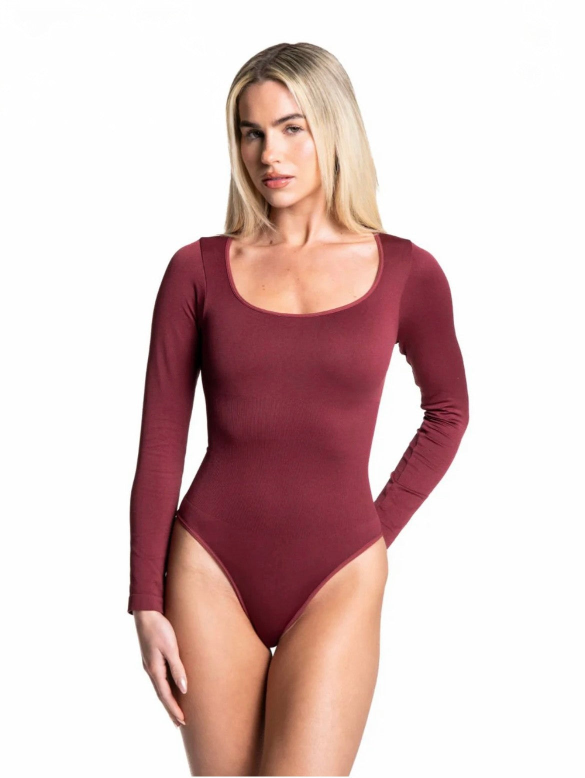 Sculpt Long-Sleeve Thong Bodysuit