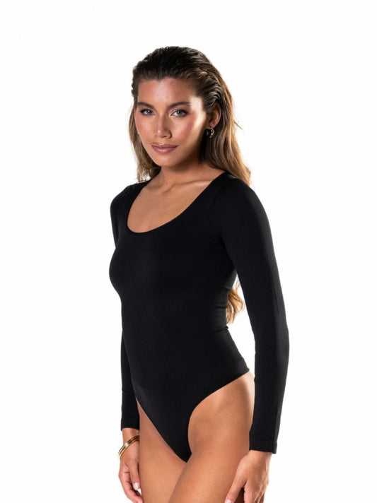 Sculpt Long-Sleeve Thong Bodysuit