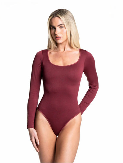 Sculpt Long-Sleeve Thong Bodysuit
