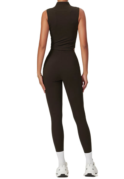 Seamless High-Neck Crop Top & Leggings Set
