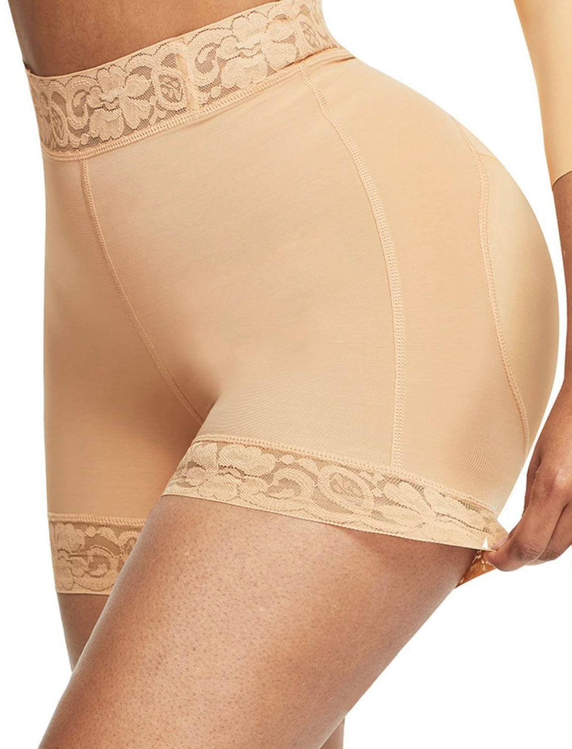 Seamless Lace-Trim Shaping Shorts