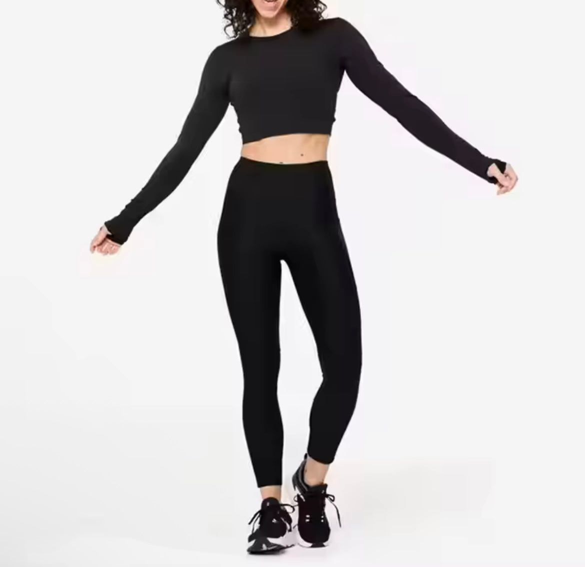 Sleek Flex Long-Sleeve Crop Top